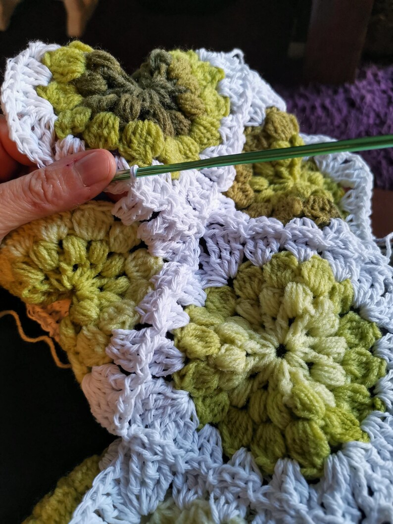 CUSTOM Crochet Ottoman Cover. Granny Square Chair Slipcover. Etsy UK