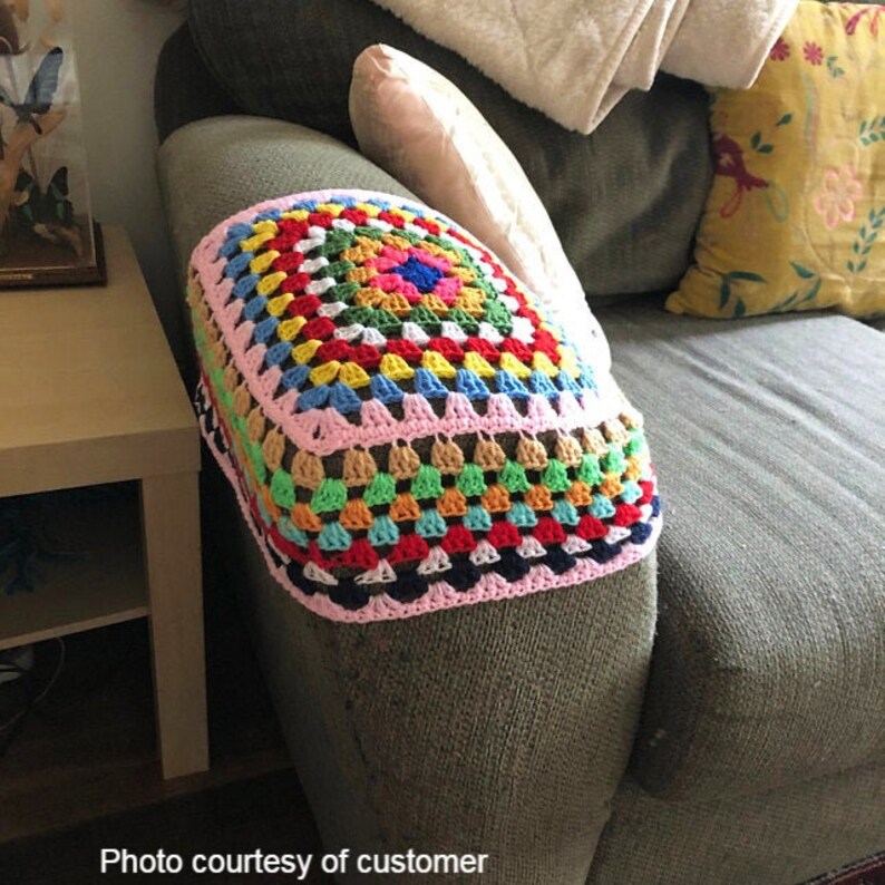CUSTOM Sofa Arm Rest Covers. Crochet Couch Recliner Cat image 3
