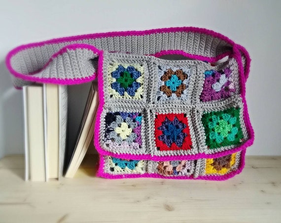 Colorata borsa a uncinetto a spalla con piastrelle mattonelle | Etsy Italia