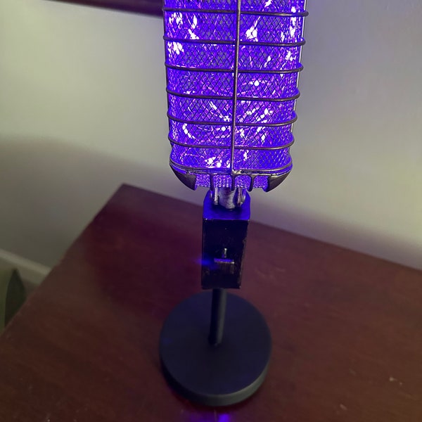 Illuminated Retro Microphone Lamp Metal Home Decor Vintage Microphone Light Wedding Centerpiece Music Art Gift For Musician Light Gift