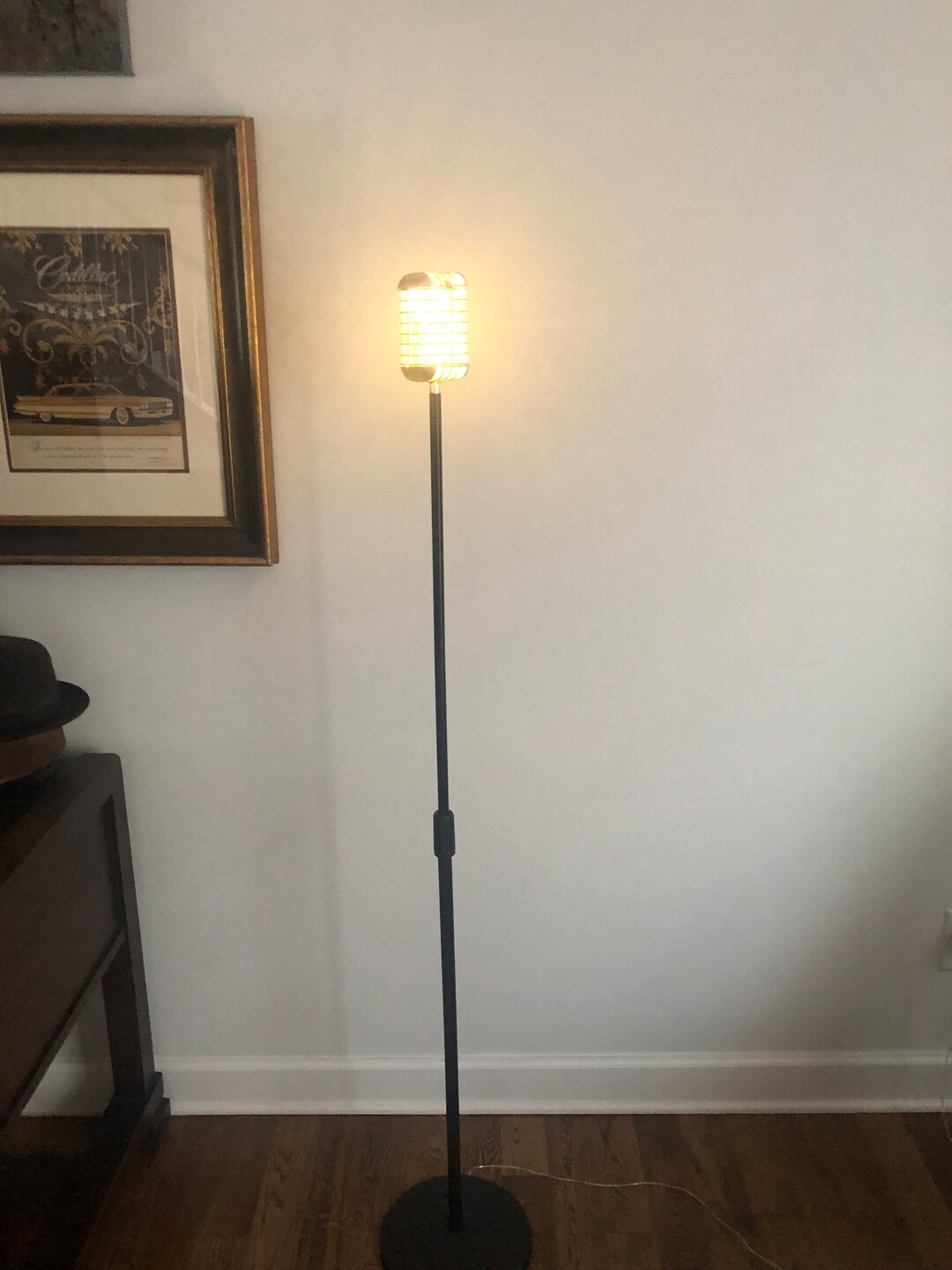 Illiminated Vintage Microphone Floor Lamp Retro Microphone Etsy