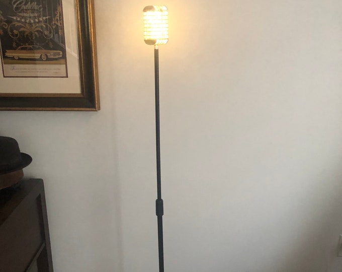 Illiminated Vintage Microphone Floor Lamp Retro Microphone Lamp Home