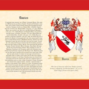 Family Origin and Surname Coat of Arms Family Crest Scrolls and Wall Art Digital Emailed