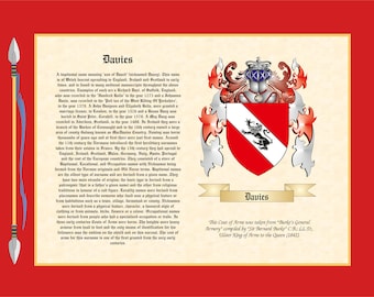 Family Surname Coat of Arms Scroll: Personalized Heraldry Art (Digital)