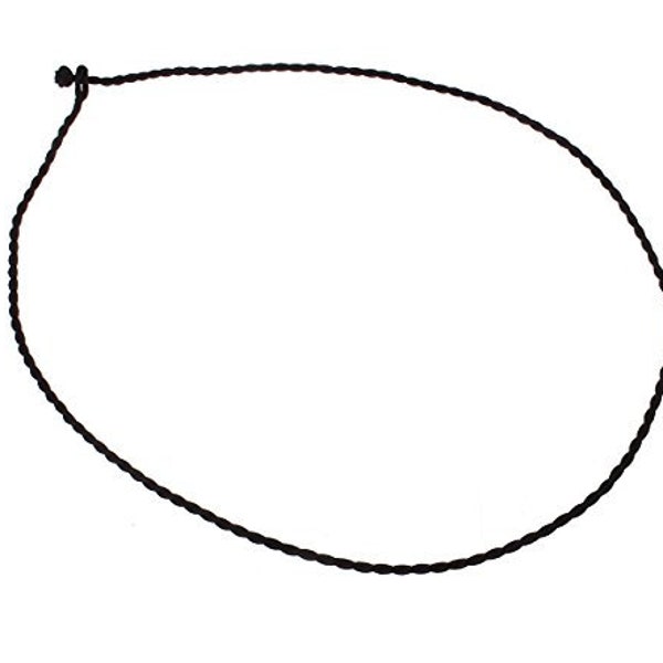 Collier soie tressée, noir, 2 mm, 45 cm de long