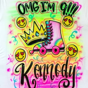 Airbrush Birthday Girl Skate Design | Free Shipping