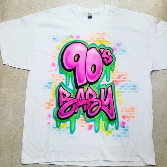 Airbrush 90s Baby Shirt Design Free Shipping Etsy