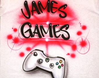 Airbrush Game Controller Shirt Design | Free Shipping