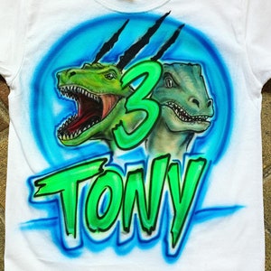 Airbrush Dinosaurs Shirt Design | Free Shipping