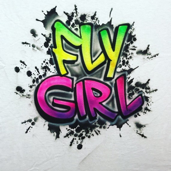 Airbrush Fly Girl Shirt Design Free Shipping - Etsy Israel