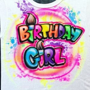 Airbrush Birthday Girl Shirt Design Free Shipping - Etsy