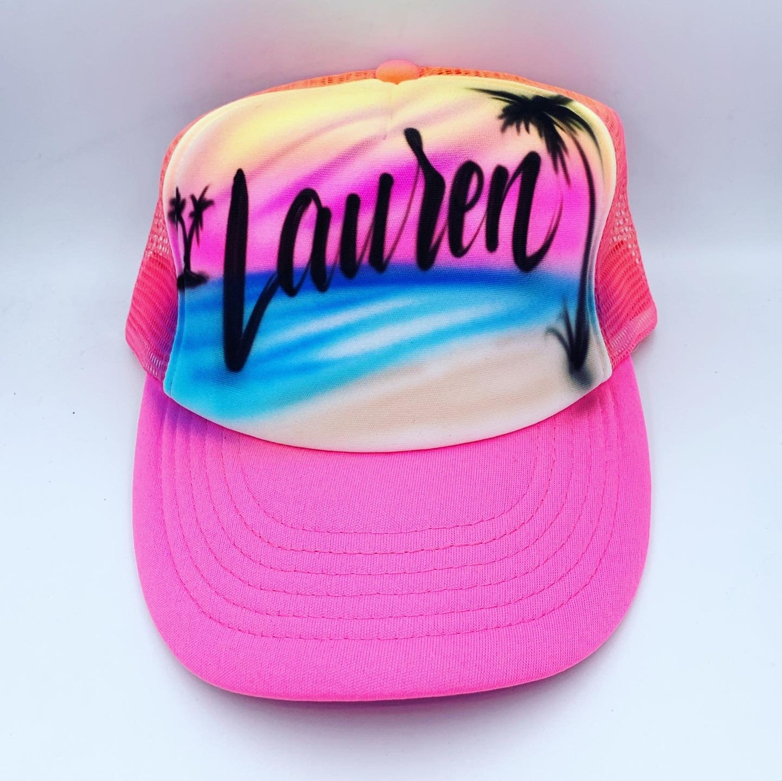 Airbrush Custom Beach Theme Hats Free Shipping Etsy
