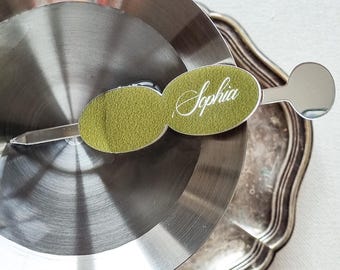 Personalised Acrylic Drink Charms: Reusable Wedding Cocktail Name Tags