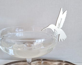 Personalized Acrylic Drink Charms: Modern Wedding & Shower Tags
