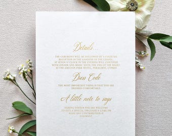 Calligraphy custom wedding detail cards l Personalised wedding insert cards l Elegant wedding accommodation cards l Wedding information card