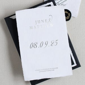 Minimalist Save the Date l Luxury wedding invitation l elegant wedding stationery l custom wedding invites l  foil save the date card