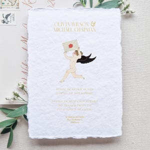 Vintage Illustration Hochzeit lädt ein l Elegante bedruckte Hochzeitseinladung l Personalisierte Hochzeitseinladung setzt l Einzigartige Hochzeit lädt ein