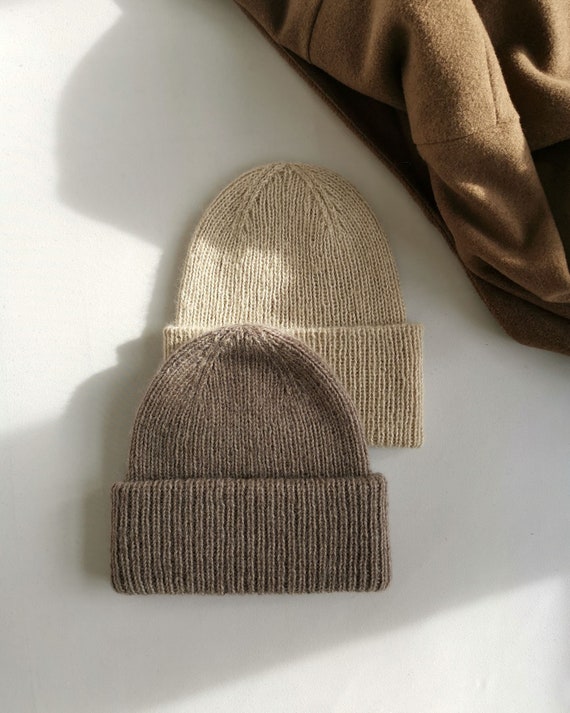 Eco Cotton Ribbed XL Cuff Beanie - Brown OSFM at Amazon
