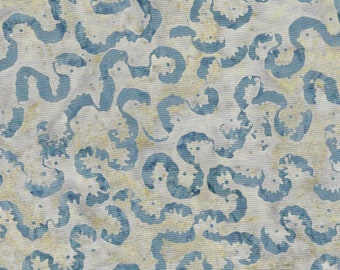 1.50 Yards/Pre Cut - BATIK FABRIC - Blue/Cream