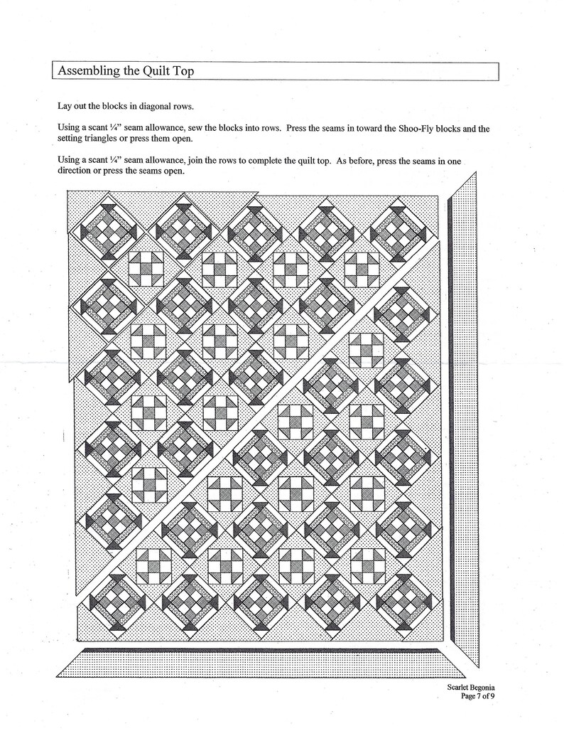 SCARLET BEGONIA Pieced Quilt Pattern Miss Rosie's Quilt Co. Etsy