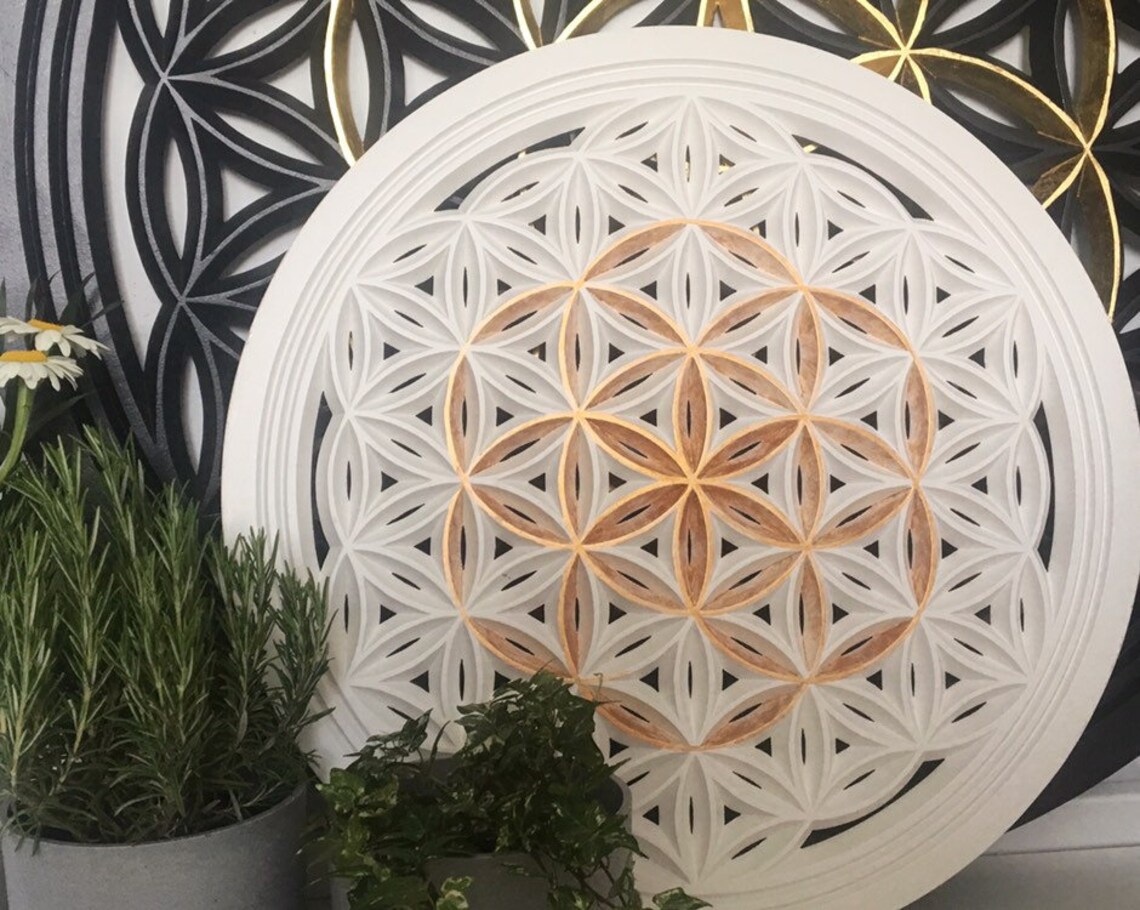 Flower of Life Wall Art Gold Seed of Life - Etsy