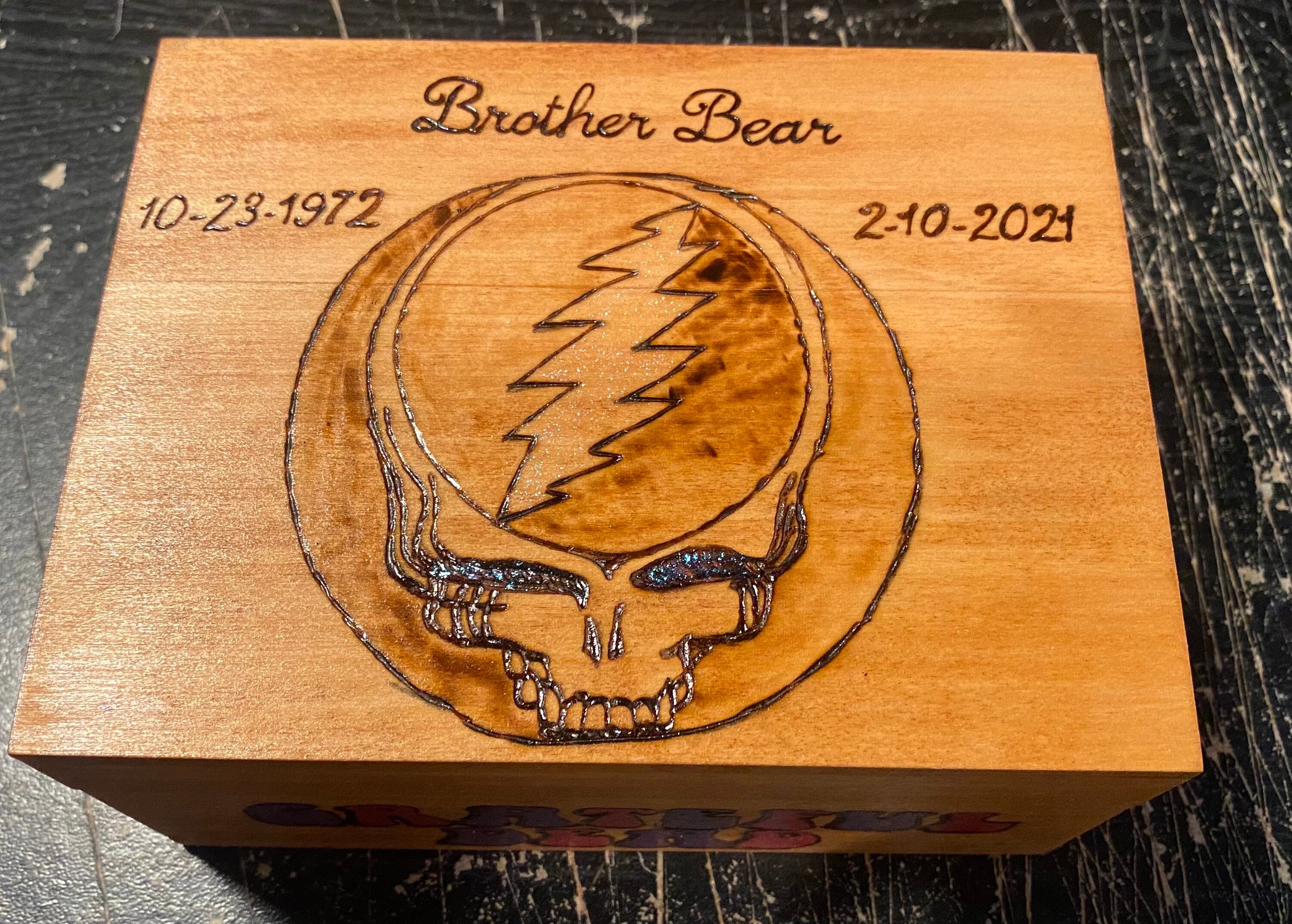 Wood box handmade Grateful Dead wood box. Etsy