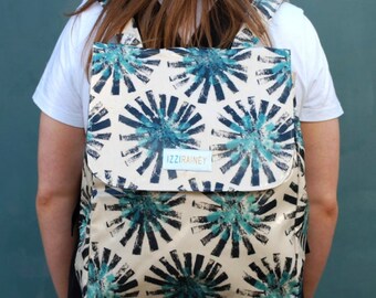 Large Black Dandelion Back Pack