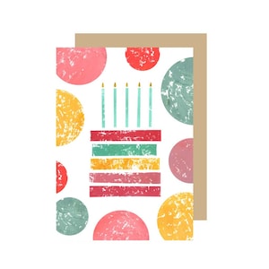 Carte d'anniversaire gâteau avec ballons