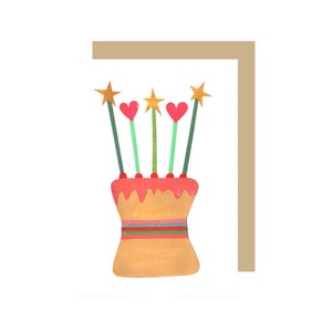 Carte d'anniversaire gâteau avec bougies