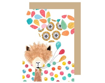 Alpaca Balloon Card