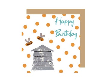 Bee Hive Birthday Card