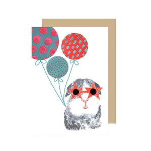 Carte d'anniversaire cochon d'Inde en lunettes de soleil