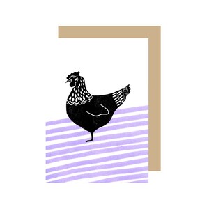 Lilac Chicken Greetings Card
