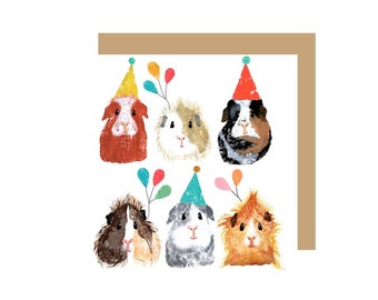 Six Party Guinea Pigs  Birthday Card