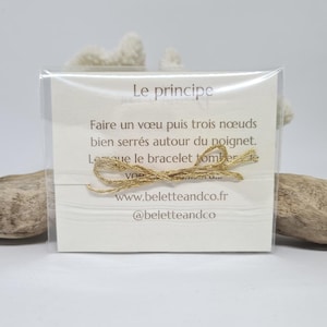 Bracelet à voeu avec message Pour la future mariée Pierre au choix et fils tressés à la main image 2