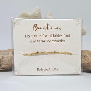 Cadeau Soeur Je t'adore - Carte + Bracelet Porte Bonheur – Un Vœu