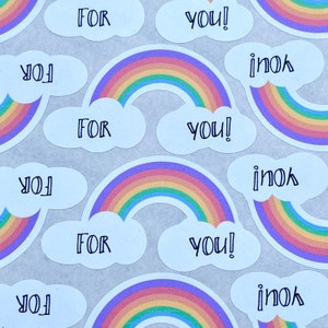 21 stickers arc-en-ciel et nuages personnalisés 6,4 cm x 3,2 cm