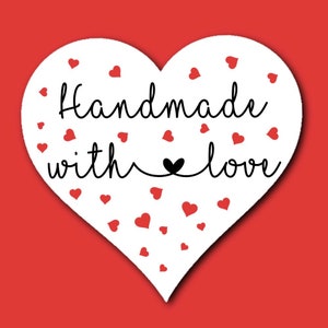 45 adesivos feitos à mão com amor em formato de coração