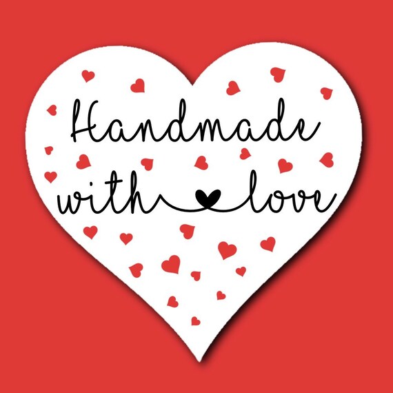 Handmade with Love Hearts Stickers