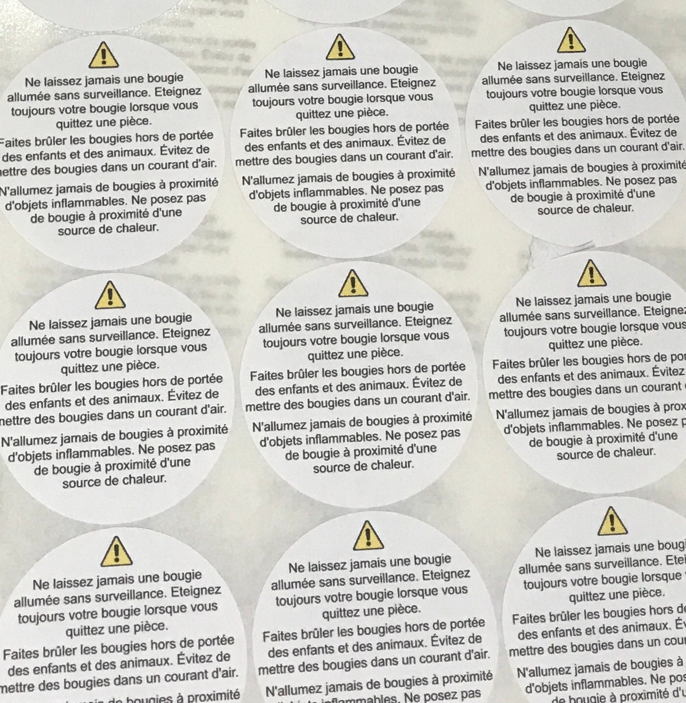 Istruzioni Di Sicurezza Per L'avvertimento Della Candela. Adesivi Su Rotolo. Realizzazione Di Etichette Di Sicurezza. Etichette Aziendali - Foto 6