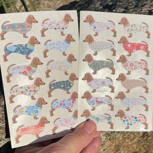 48 kleine teckel Wiener worst hondenstickers