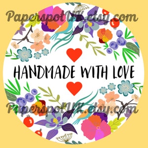 35 stickers personnalisés faits main avec amour de 3,5 cm arc-en-ciel amusants lumineux multicolores
