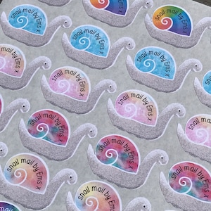 50 autocollants Snail Mail happy post planner aquarelle personnalisés