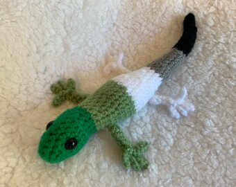 Aro Pride Gecko Amigurumi Crochet Toy