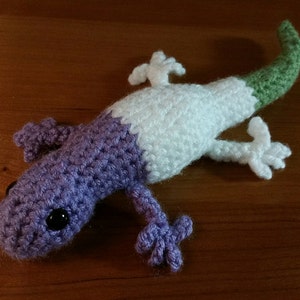 Genderqueer Pride Gecko Amigurumi Crochet Toy