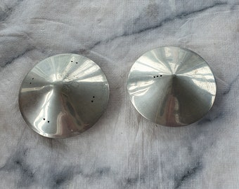 NOS Vintage Stainless Steel Salt & Pepper Set, Atomic Style Salt And Pepper Shakers,   Anniversary, Birthday