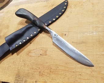 Hand forged integral bolster belt knife, utility knife.