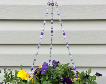 Hearts and Flowers Beaded Hanging Basket Wire - 5 color styles available