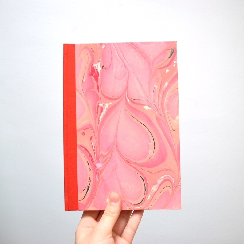 Hardback Marble Dotted Notebook A5 Blank Page Pink Orange 112 Pages Etsy