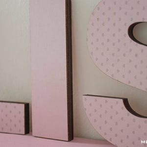 Pink Wooden Letters with Hearts image 4